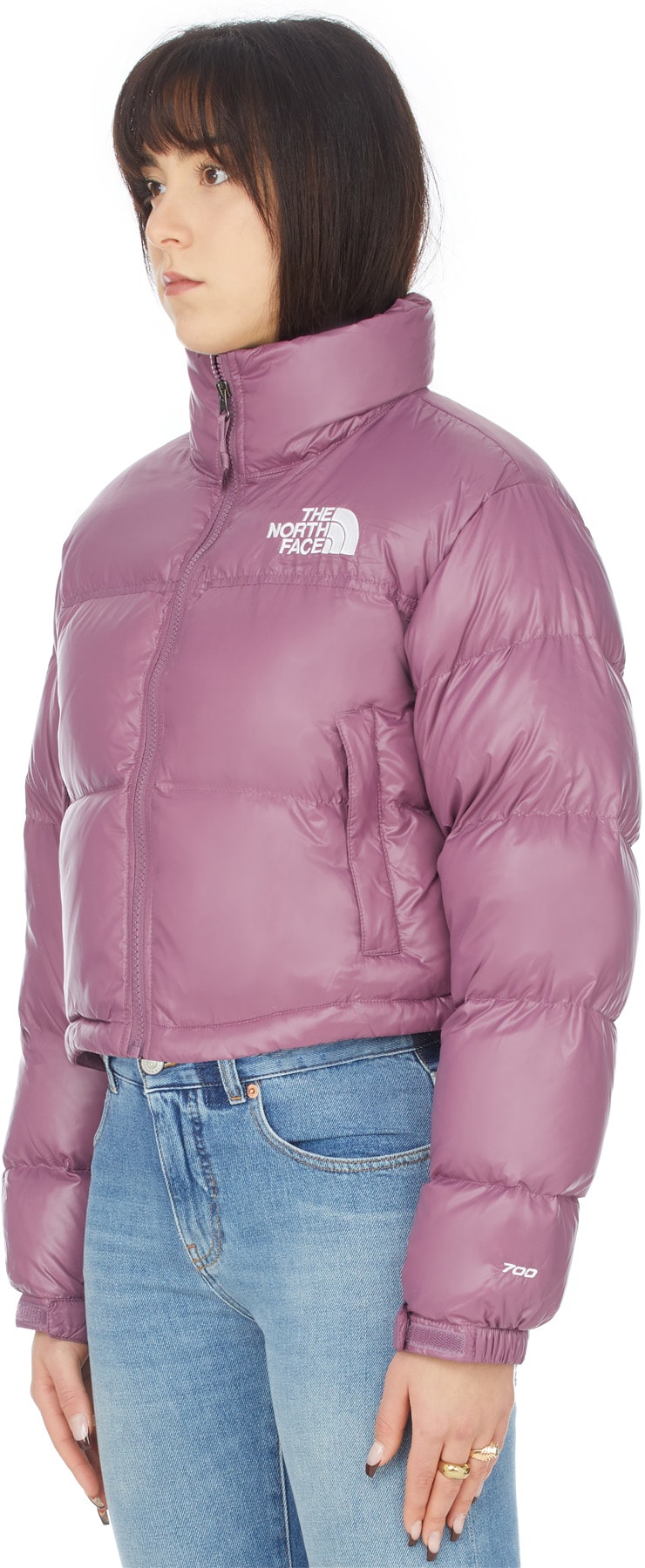 The North Face: Purple Nuptse Short Jacket - 2