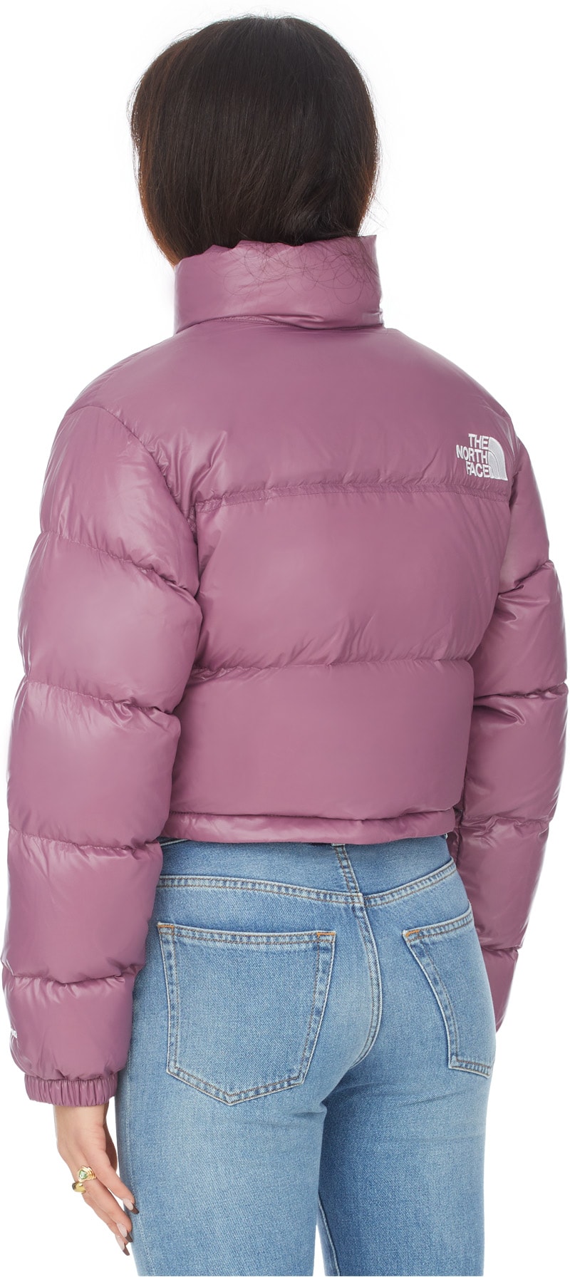 The North Face: Purple Nuptse Short Jacket - 3