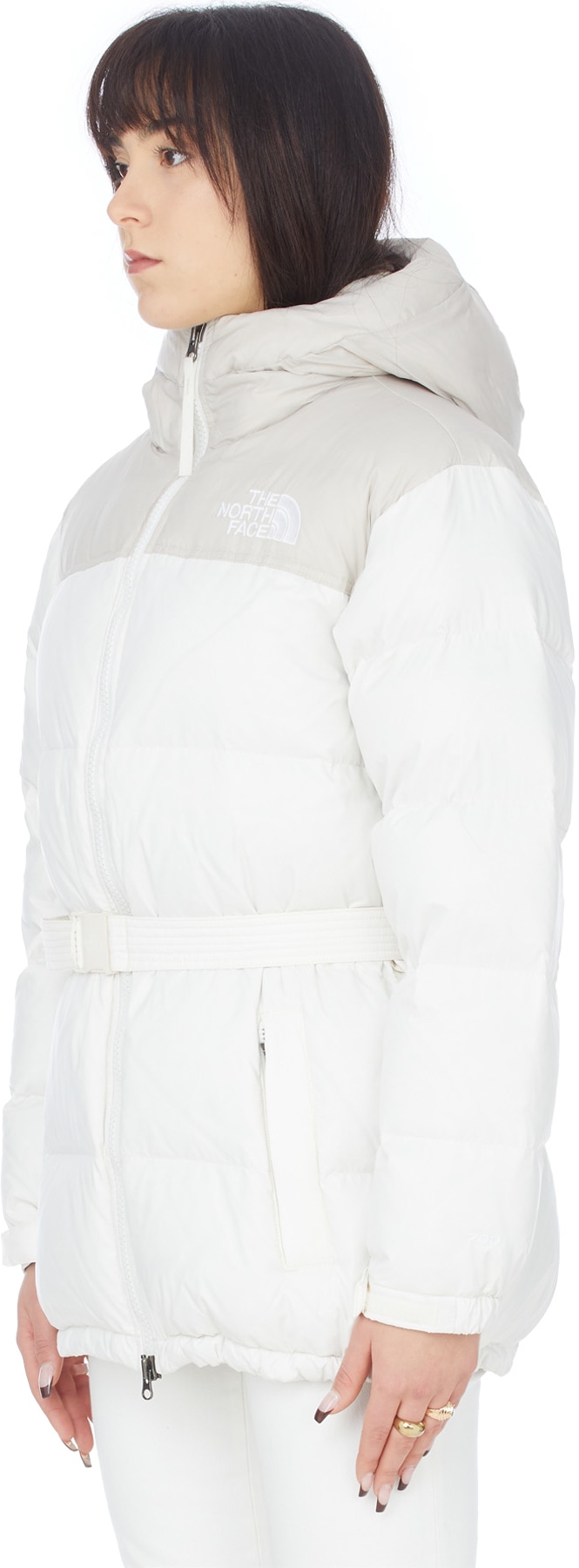 The North Face: Blanc Manteau Nuptse Belted Mid Blanc - 2