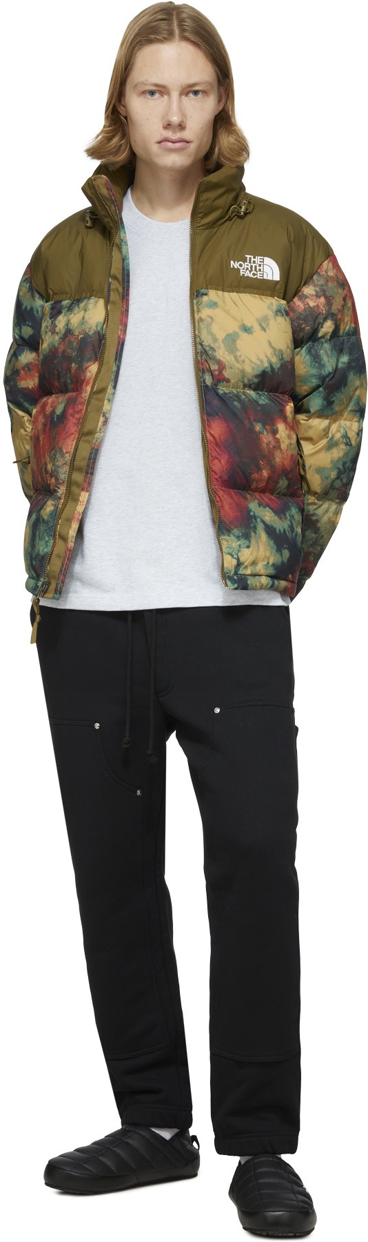 The North Face: Neutrals 1996 Printed Retro Nuptse Jacket - 4