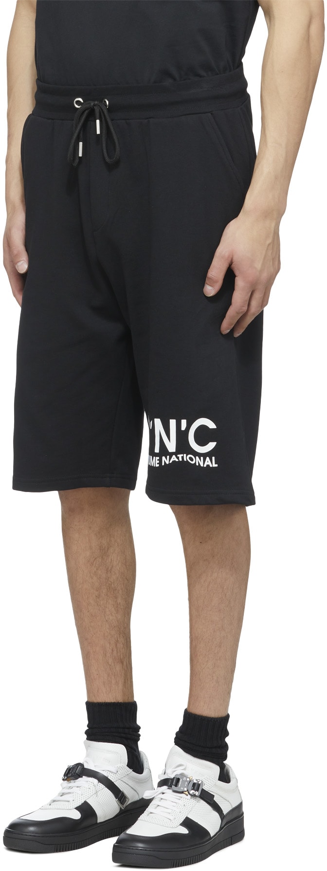 C'N'C CoSTUME NATIONAL: Black Logo Bermuda Sweatshorts - 2