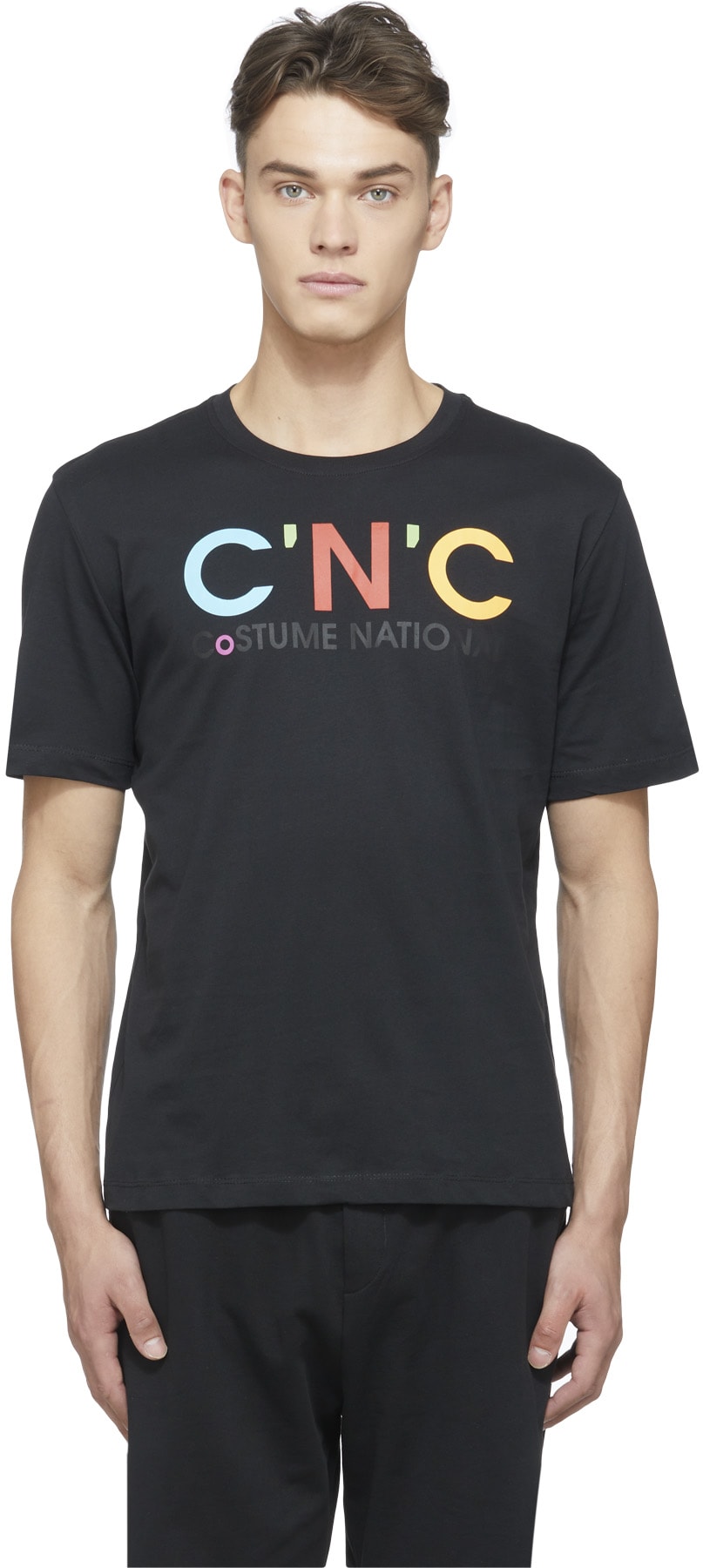 C'N'C CoSTUME NATIONAL: Black Multicolor Logo T-Shirt - 1