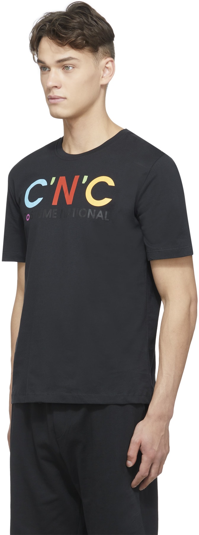 C'N'C CoSTUME NATIONAL: Black Multicolor Logo T-Shirt - 2