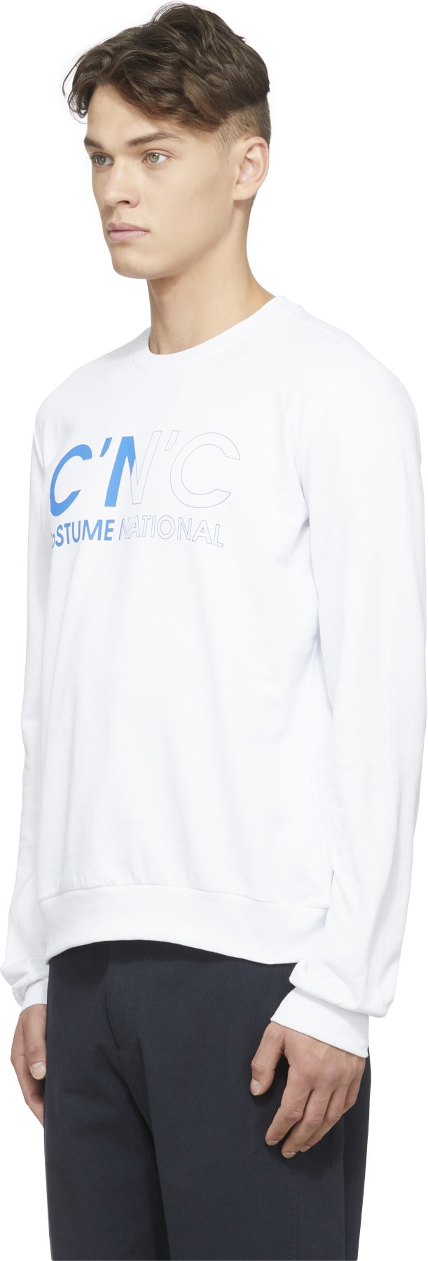 C'N'C CoSTUME NATIONAL: White Logo Sweater - 2