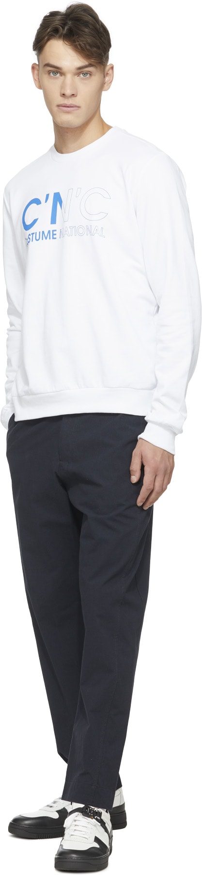 C'N'C CoSTUME NATIONAL: Blanc Pull Logo Blanc - 4