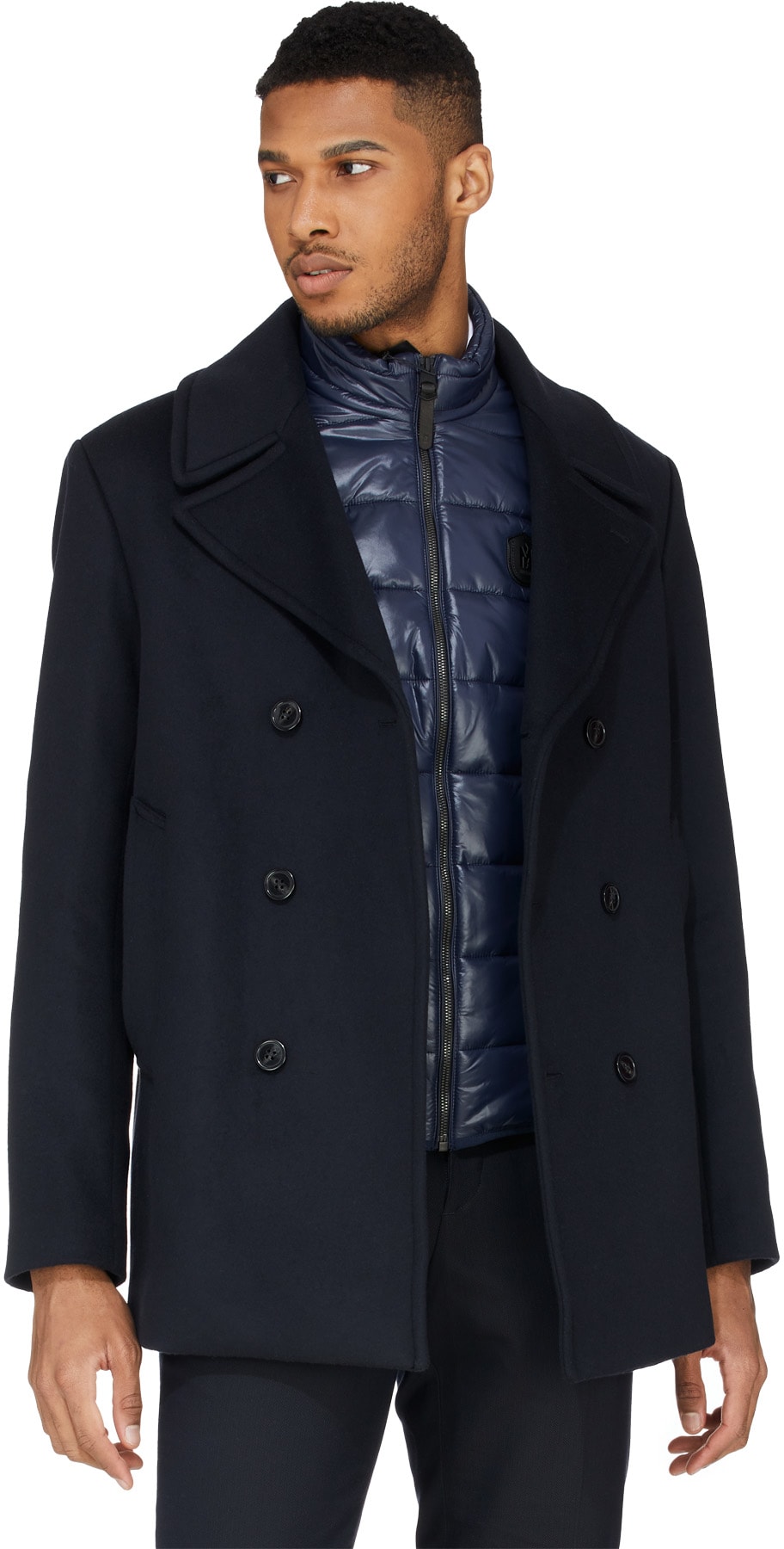 Mackage Blue Noah Wool Peacoat influenceu Canada influenceu Canada