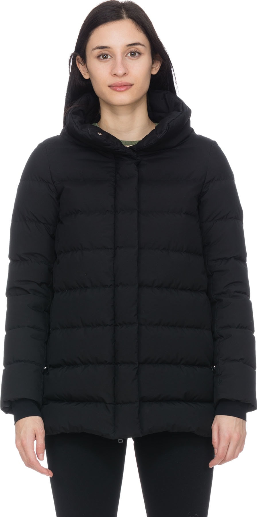 Herno: Black Hilo A-Line Jacket - 1