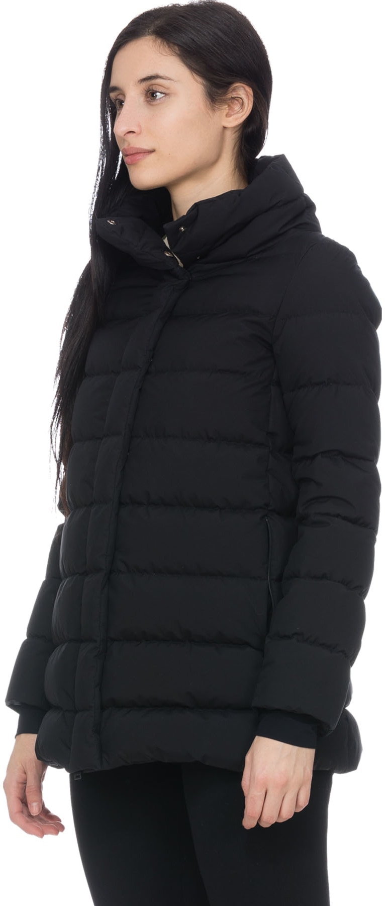 Herno: Black A Line Hilo Jacket - 2