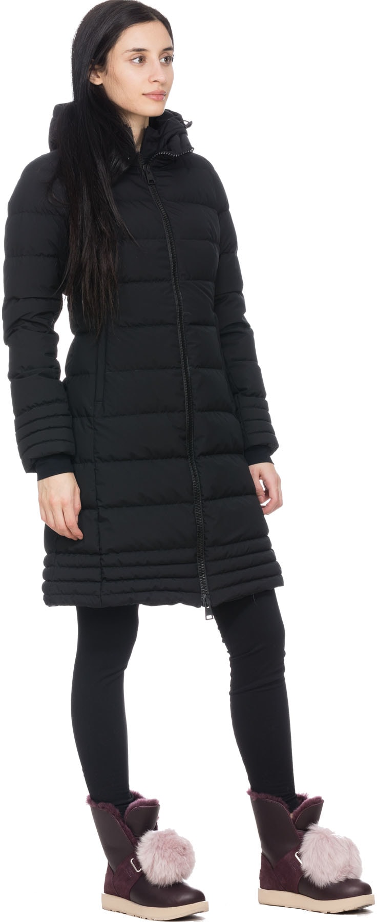 Herno: Noir Parka Longue avec Capuche Amovible Noir - 4