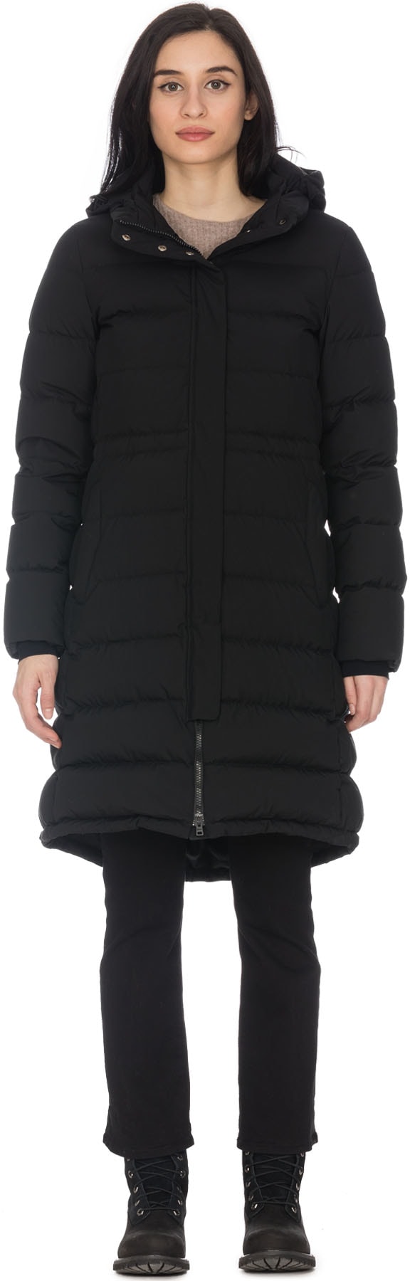 Herno: Noir Parka Extra-Longue avec Capuche Amovible Noir - 1