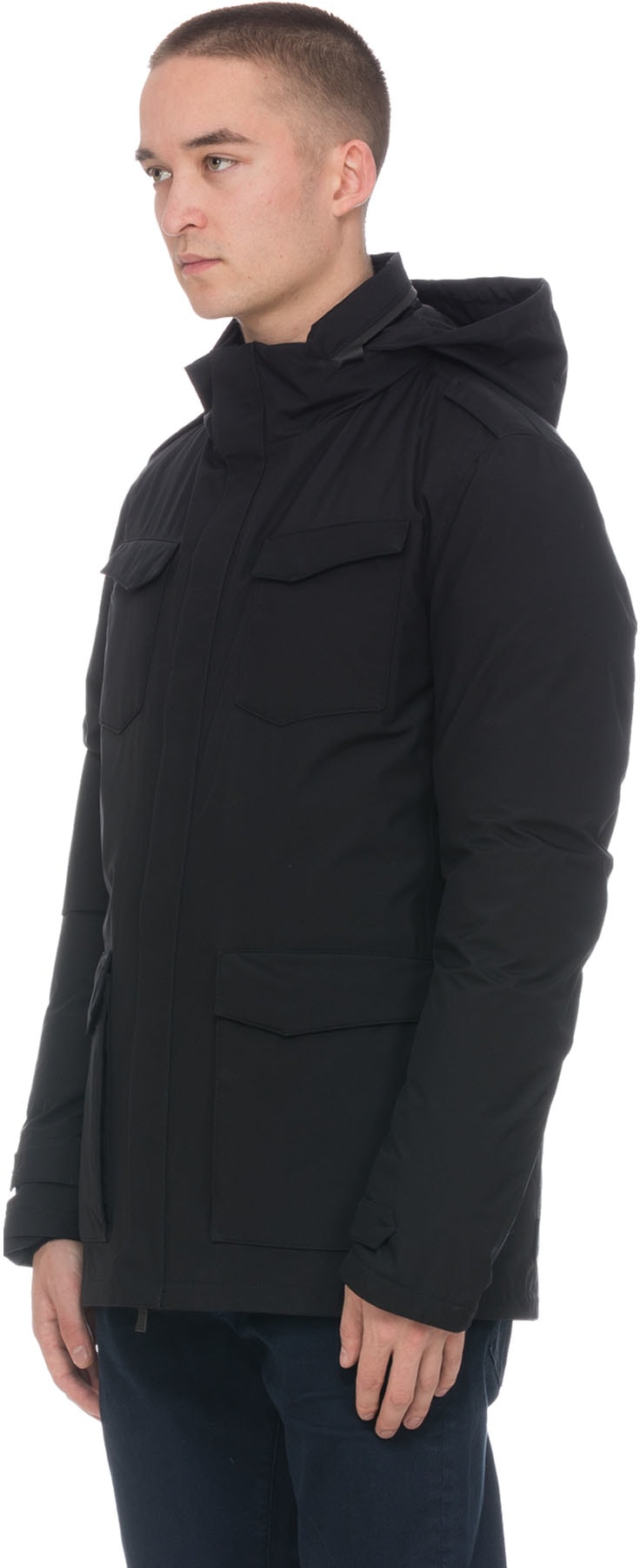 Herno: Noir Manteau de Champ avec Capuche Cachée Noir - 2