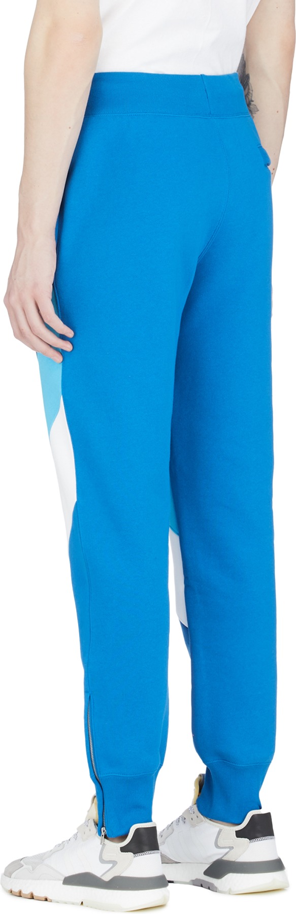 Champion: Blue Reverse Weave Colorblock Track Pants - 3