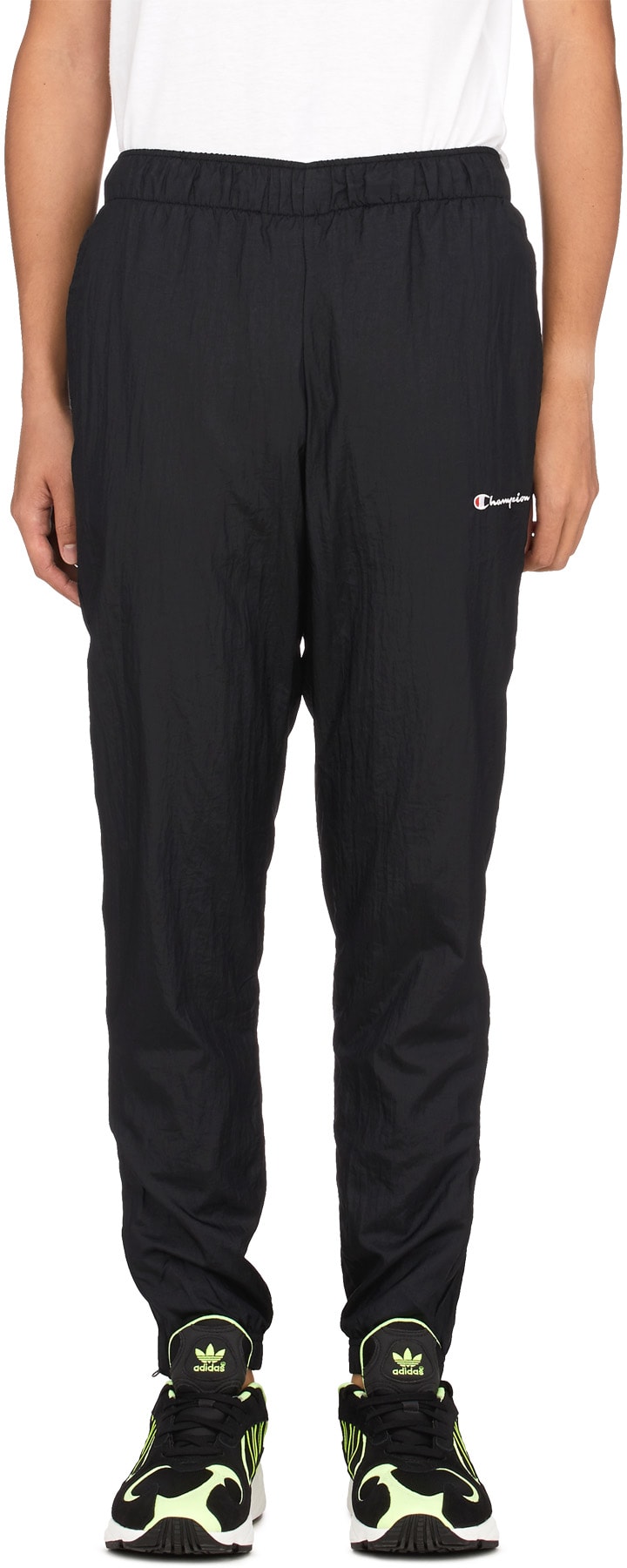 Champion: Black Nylon Warm Up Pants - 1