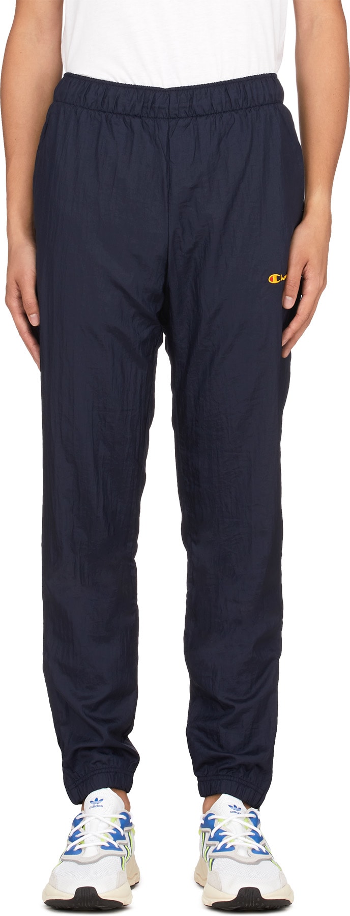 Champion: Blue Nylon Warm Up Pants - 1