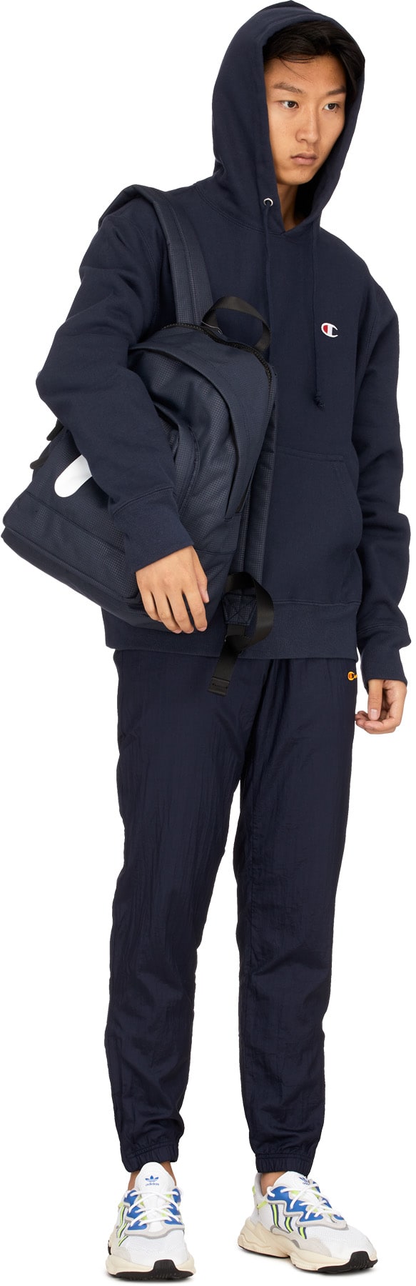 Champion: Bleu Pantalon d'Échauffement en Nylon Bleu - 4