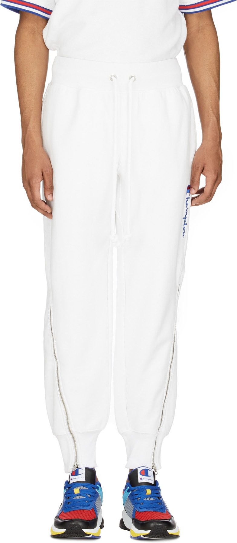 Champion: White Reverse Weave Shift Jogger Pants - 1