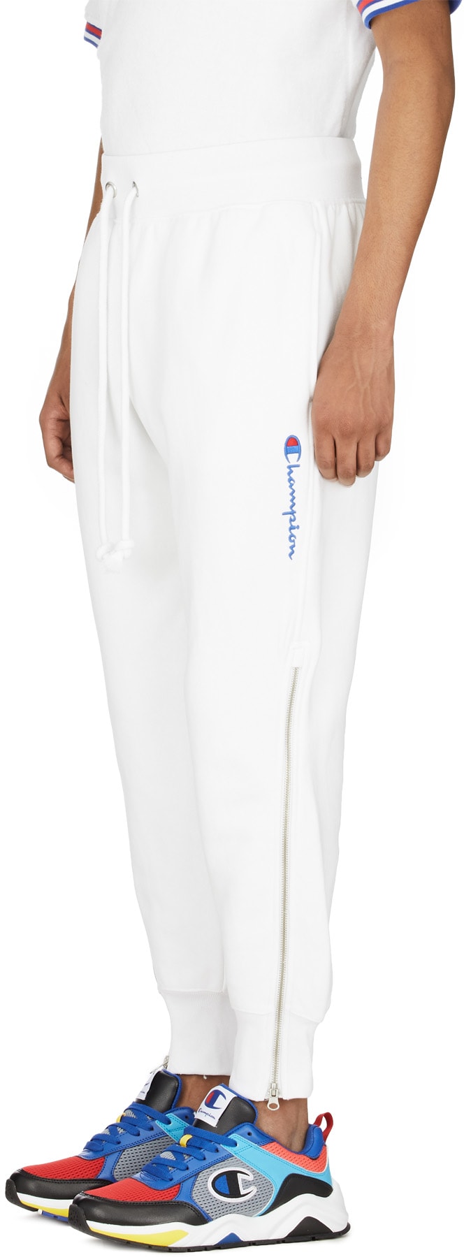 Champion: White Reverse Weave Shift Jogger Pants | influenceu United ...