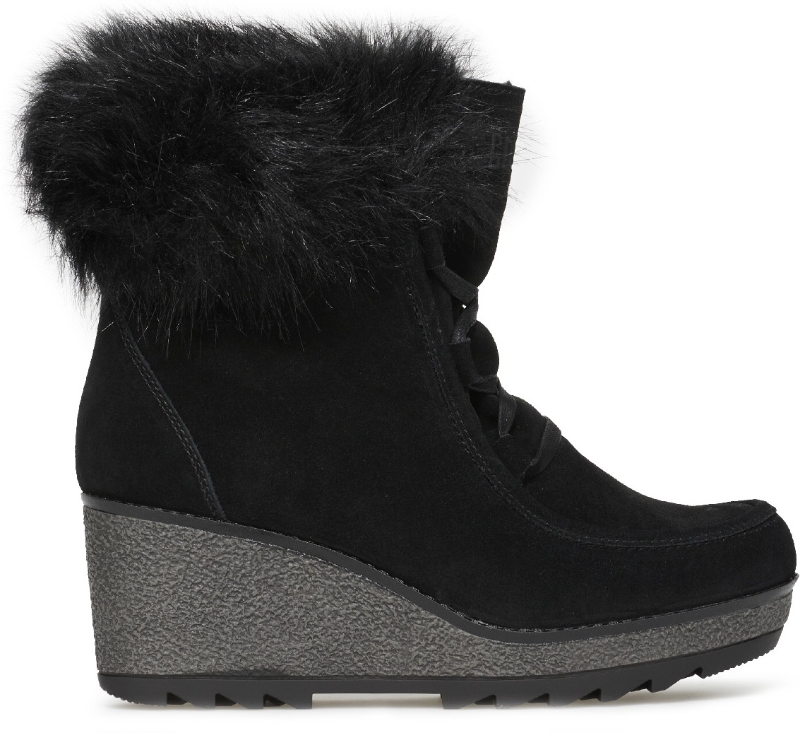 Cougar: Black Pasha Suede Wedge Waterproof Boots - 1