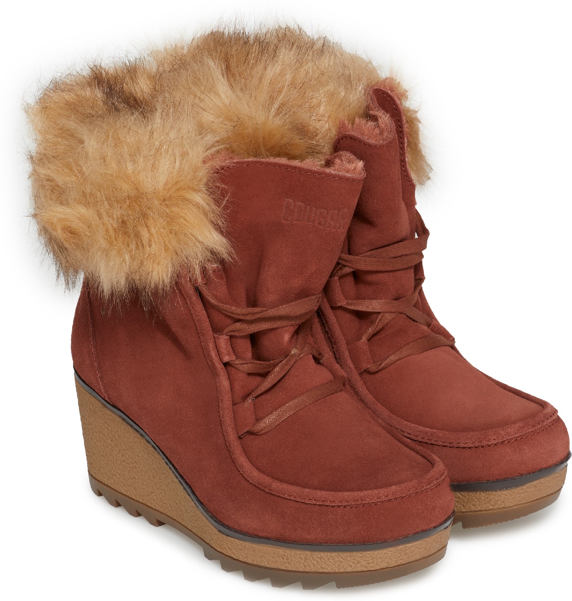 Cougar: Red Pasha Suede Wedge Waterproof Boots - 4