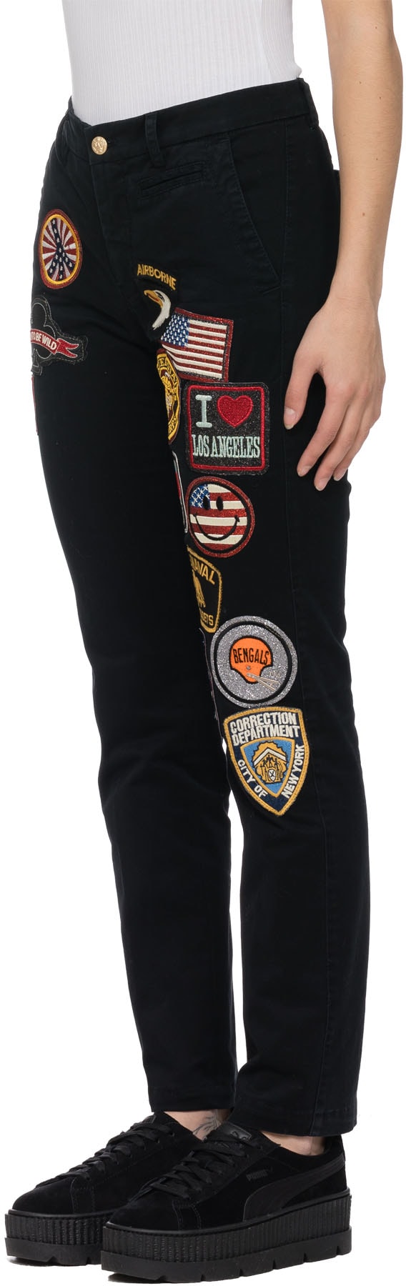 History Repeats: Black Canvas Patch Pants - 2