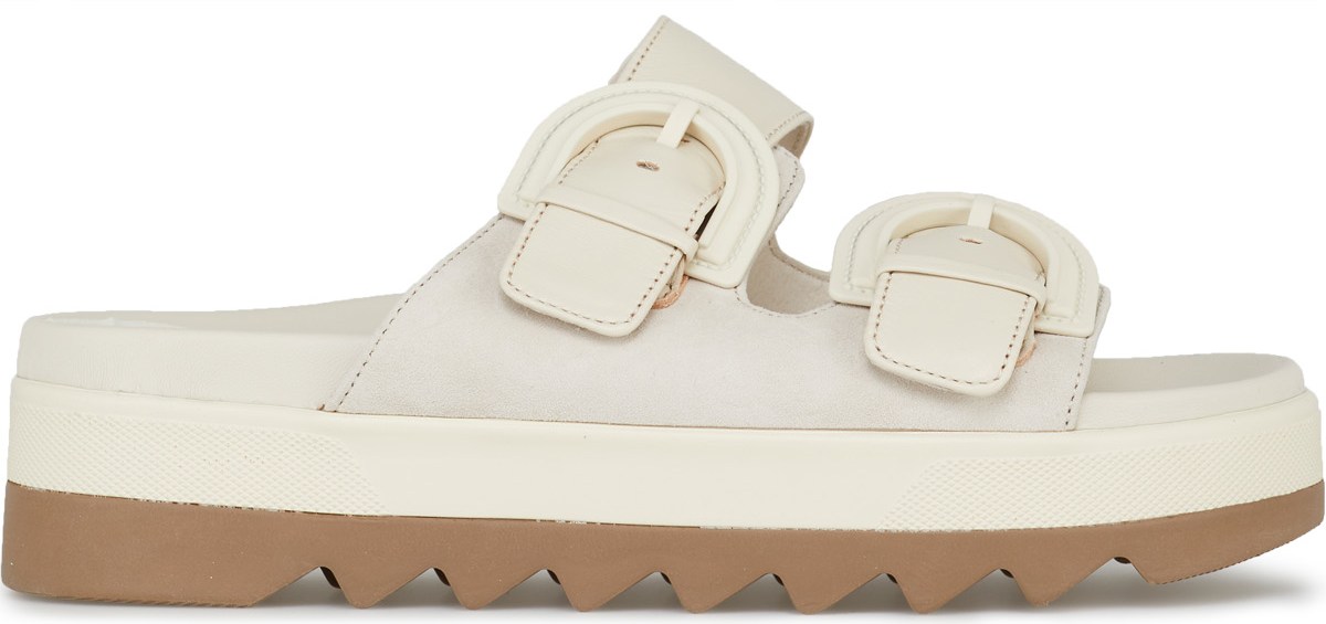 Cougar: White Pepa Suede Sandal - 1