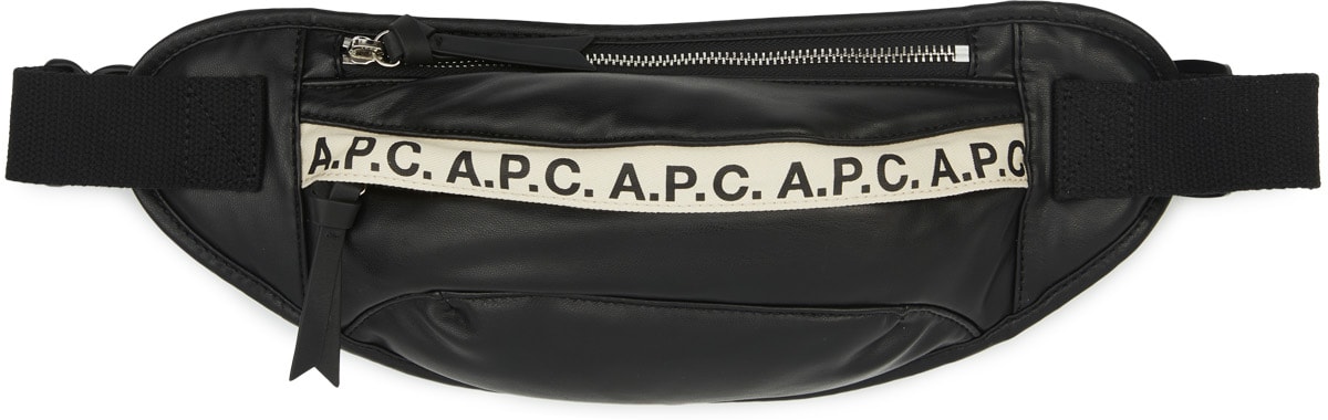 A.P.C.: Black Repeat Bumbag - 1