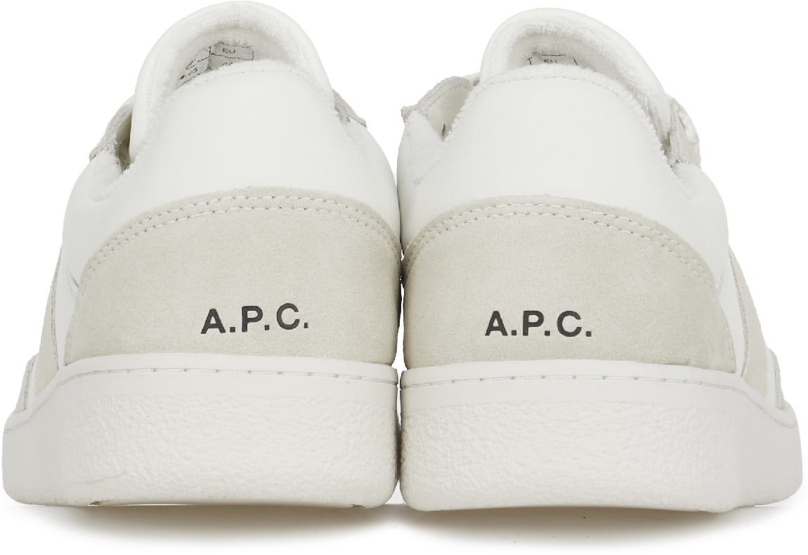 A.P.C.: White Plain Sneakers - 5