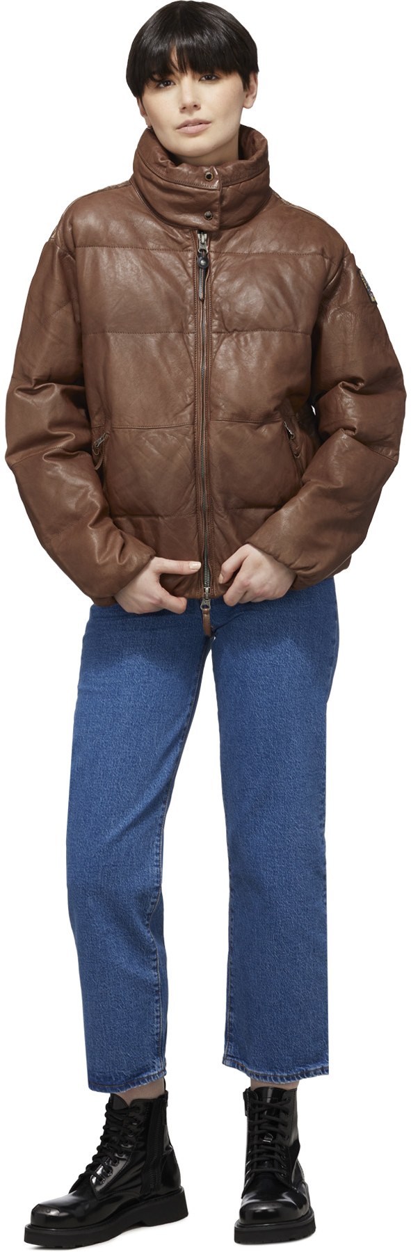 Parajumpers: Brown Pia Leather Jacket - 4