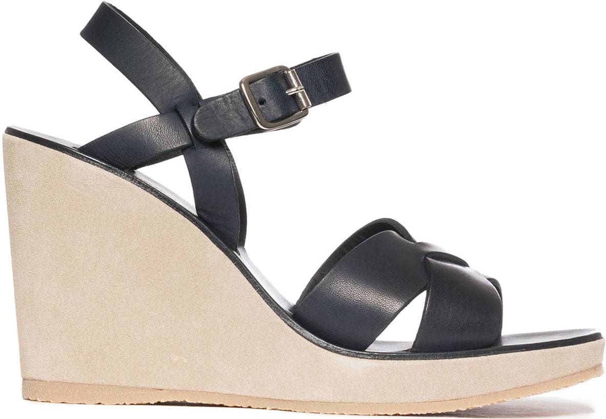 A.P.C.: Blue Juliette Wedge Sandal - 1
