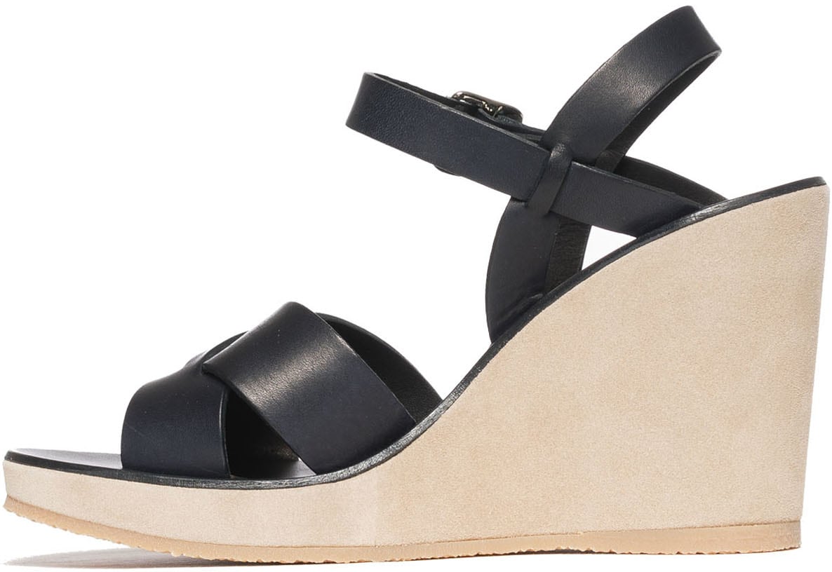 A.P.C.: Blue Juliette Wedge Sandal - 2