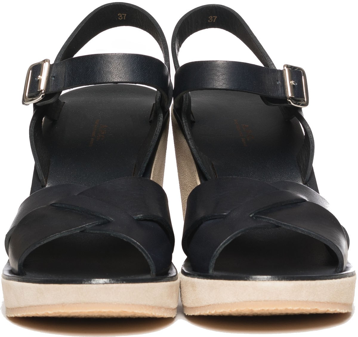 A.P.C.: Blue Juliette Wedge Sandal - 3