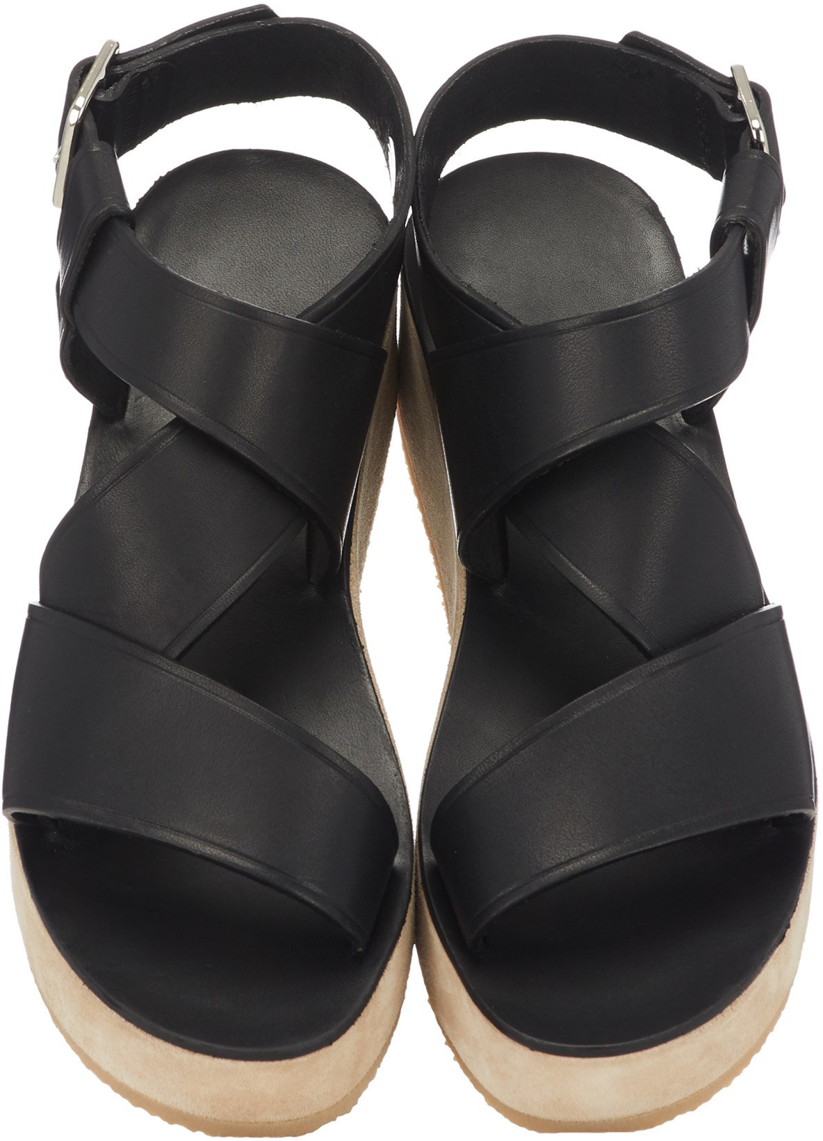 A.P.C.: Black Rita Wedge Sandal - 4