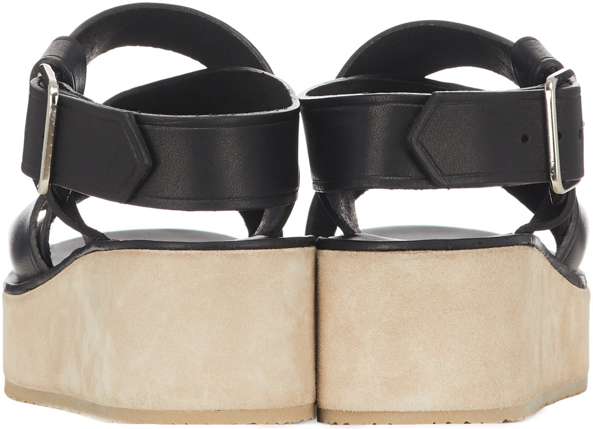 A.P.C.: Black Rita Wedge Sandal - 5