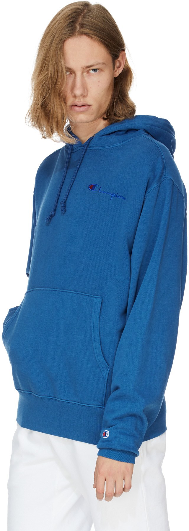 Champion: Blue Vintage Dye Hoodie - 3