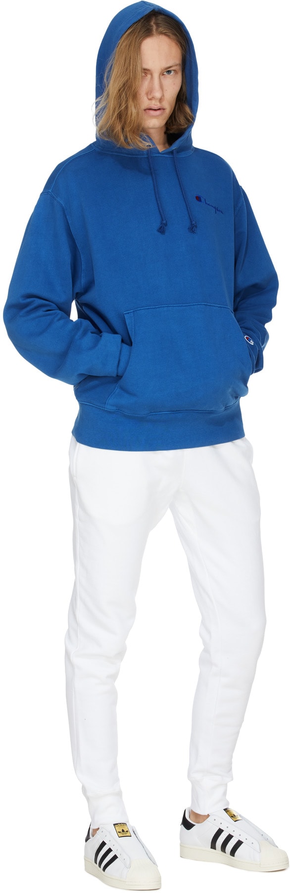 Champion: Bleu Veste à Capuche effect Vintage Bleu - 4