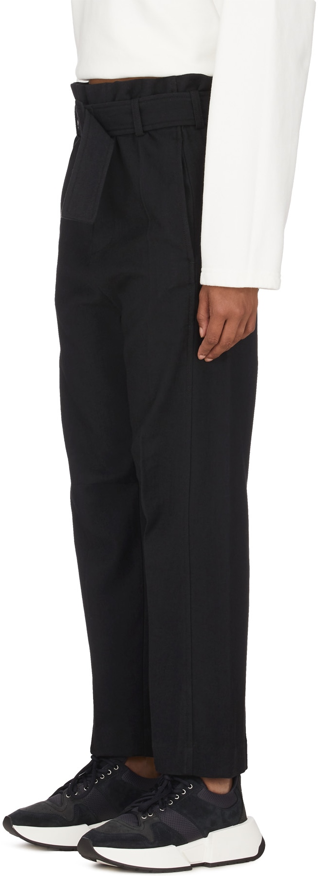 MM6 Maison Margiela: Black Tailored Belt Pants - 2