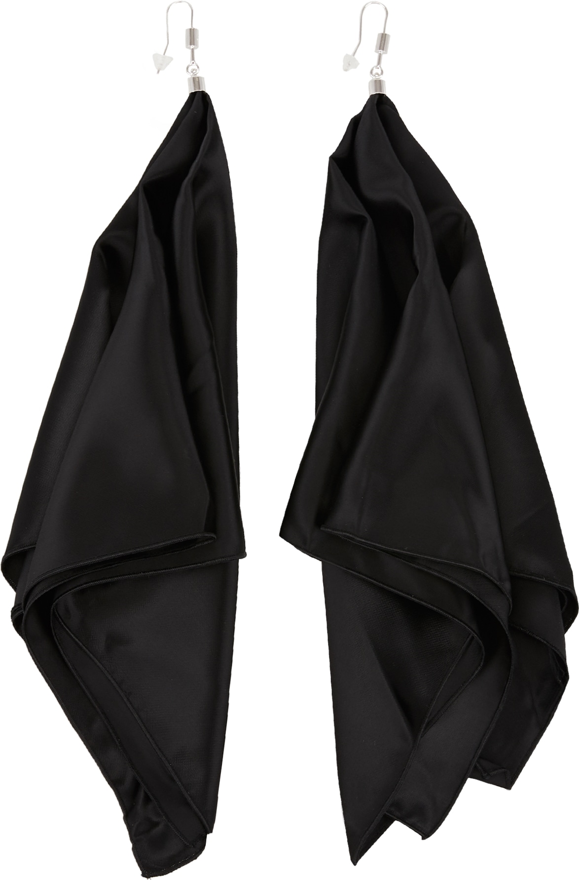 MM6 Maison Margiela: Black Fabric Earrings - 3