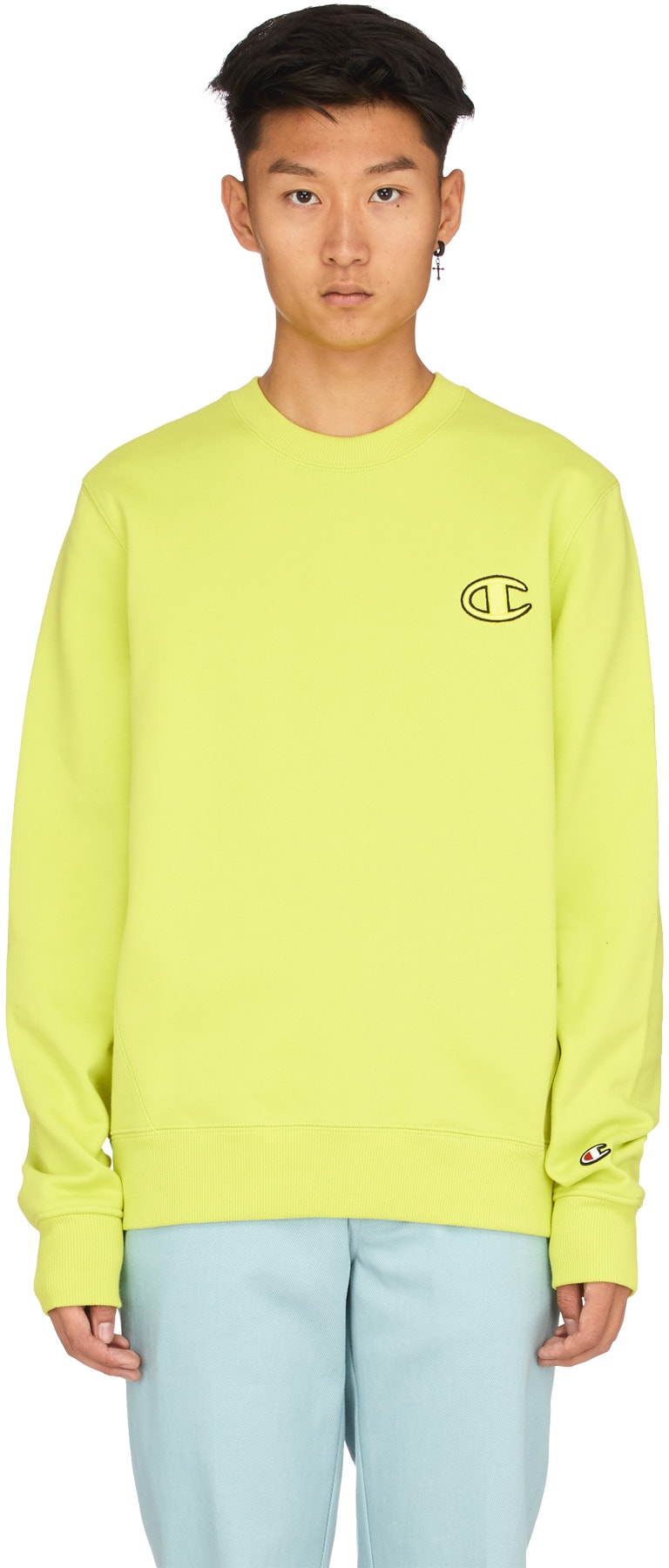 Champion: Green Super Fleece 2.0 Crew Neck Pullover - 1