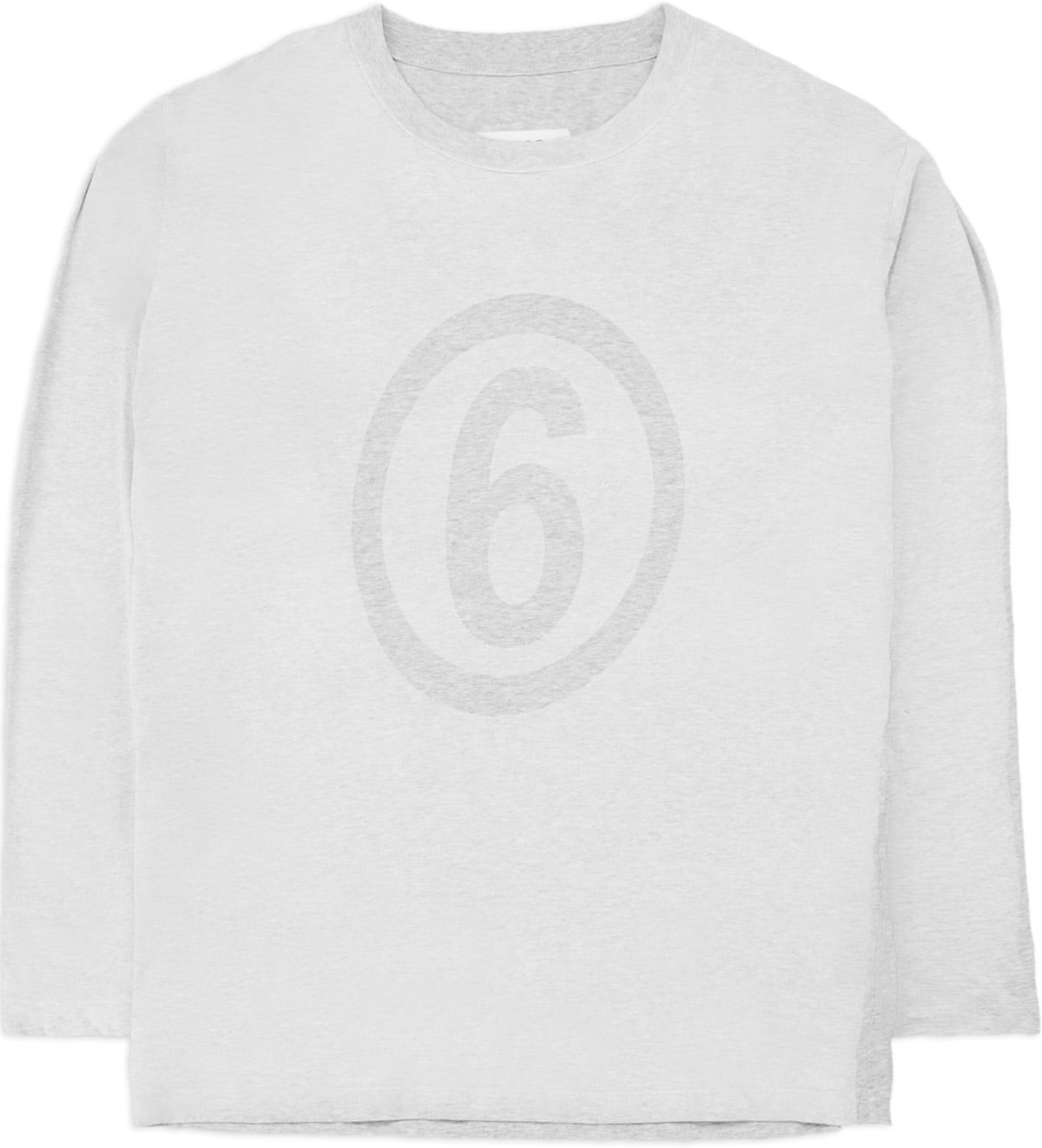 MM6 Maison Margiela: Grey Logo Long Sleeve T-Shirt - 1