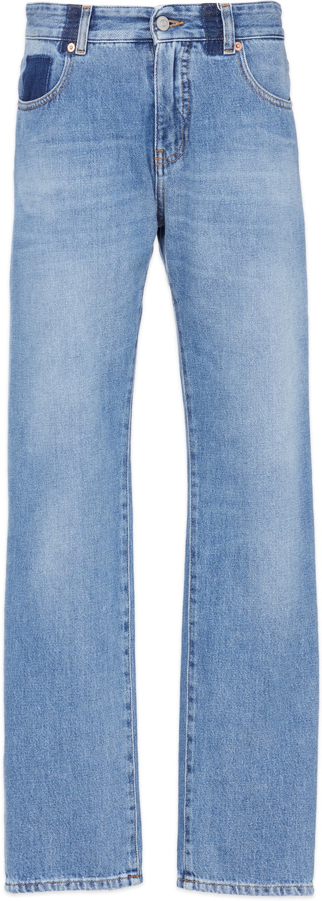 MM6 Maison Margiela: Blue Shadow 5 Pocket Straight Leg Jean - 1