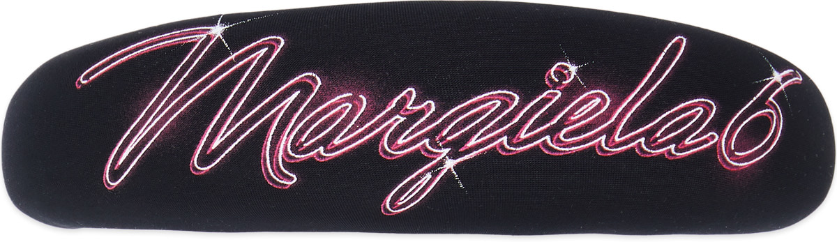 MM6 Maison Margiela: Noir Serre-tête à logo Noir - 2
