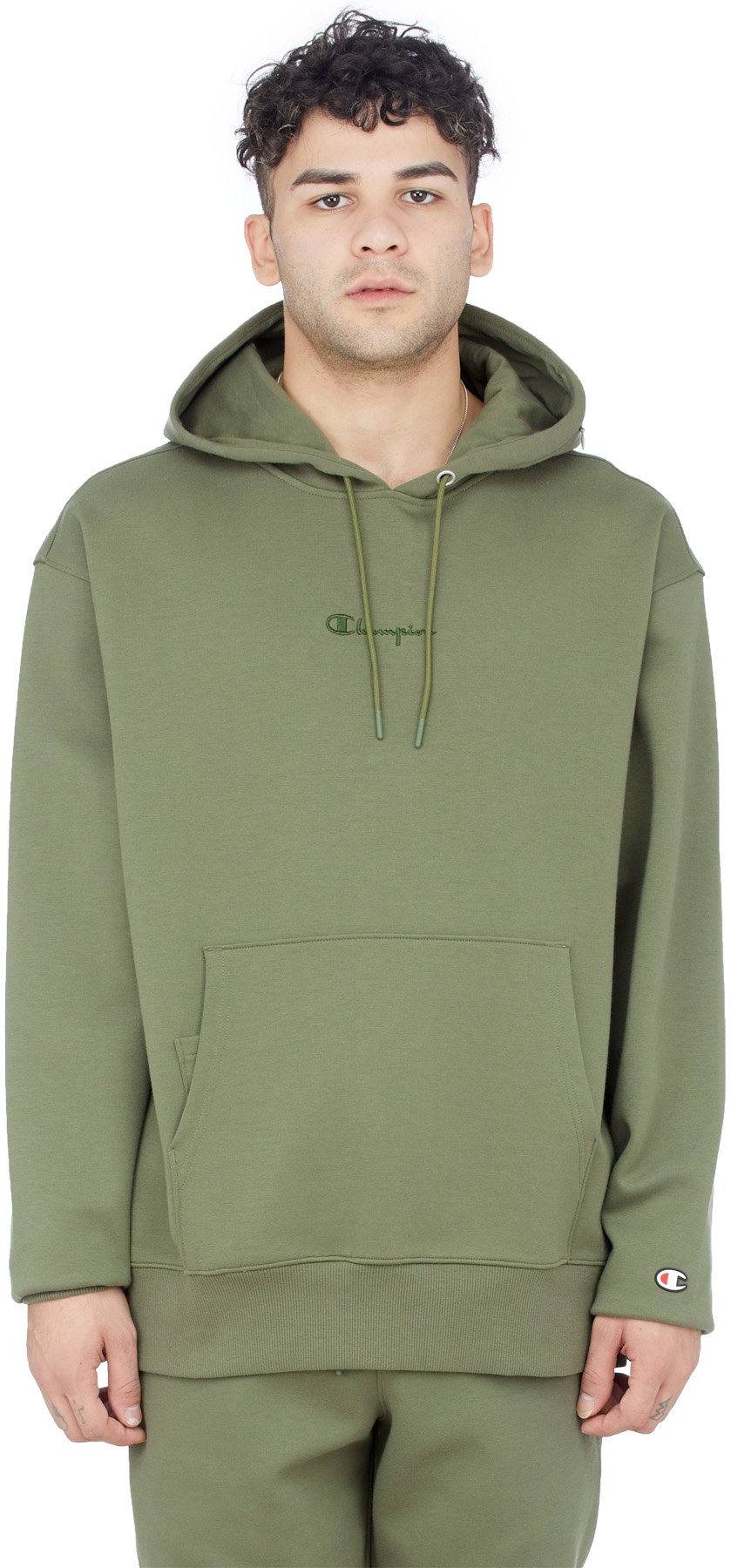 Champion: Vert Pull à Capuche Tech Weave Vert - 1