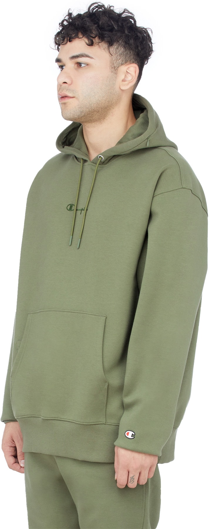 Champion: Vert Pull à Capuche Tech Weave Vert - 2