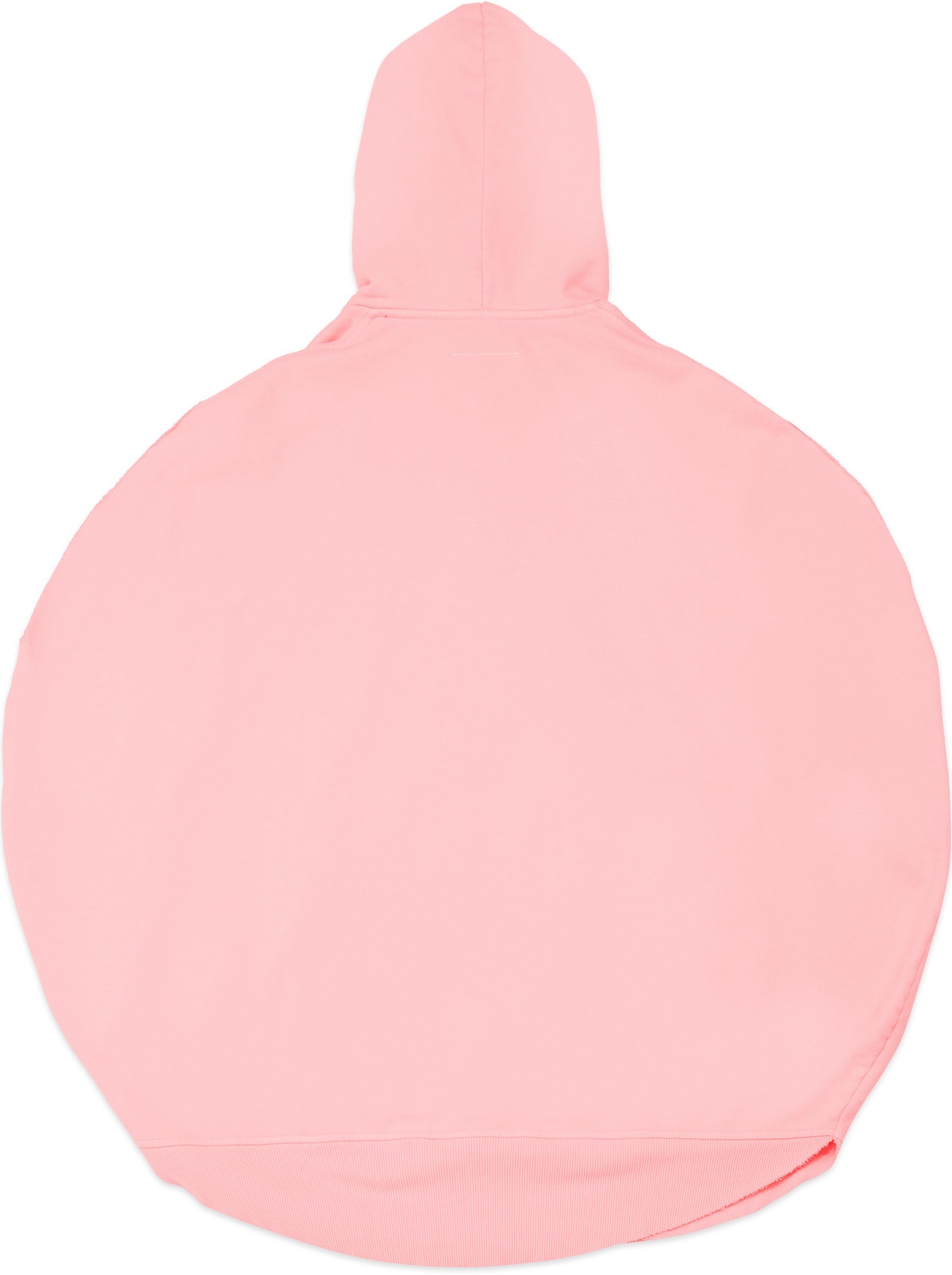 MM6 Maison Margiela: Pink Oversized Cut Off Logo Circle Hoodie - 2