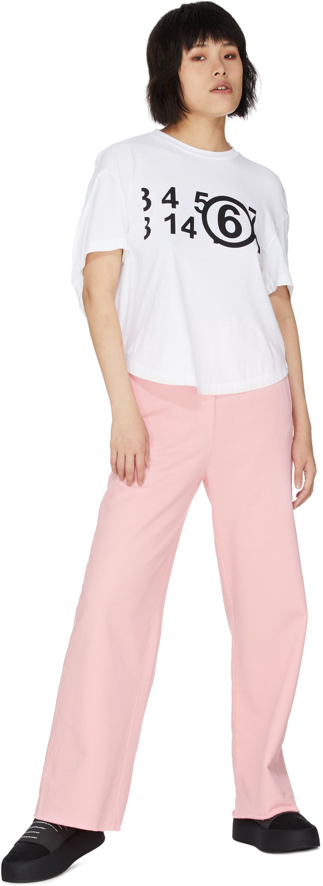 MM6 Maison Margiela: Rose Pantalon de survêtement en jersey bouclette Rose - 5