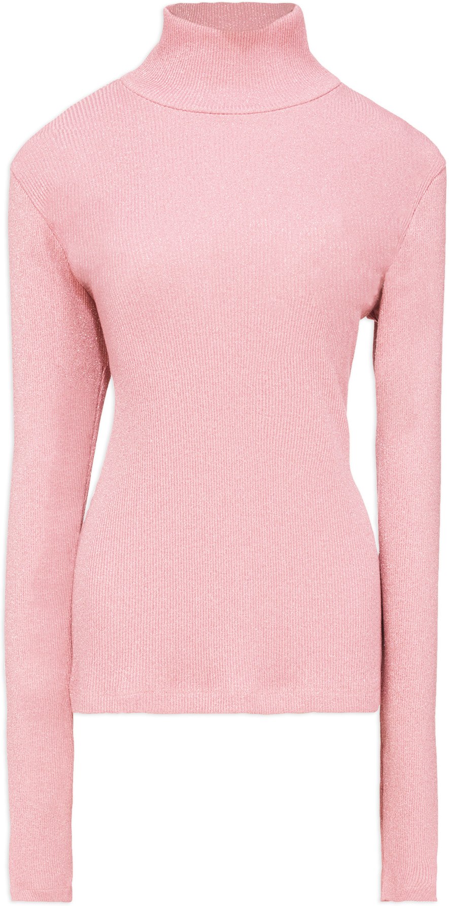 MM6 Maison Margiela: Pink Ribbed Polo Neck Top - 1