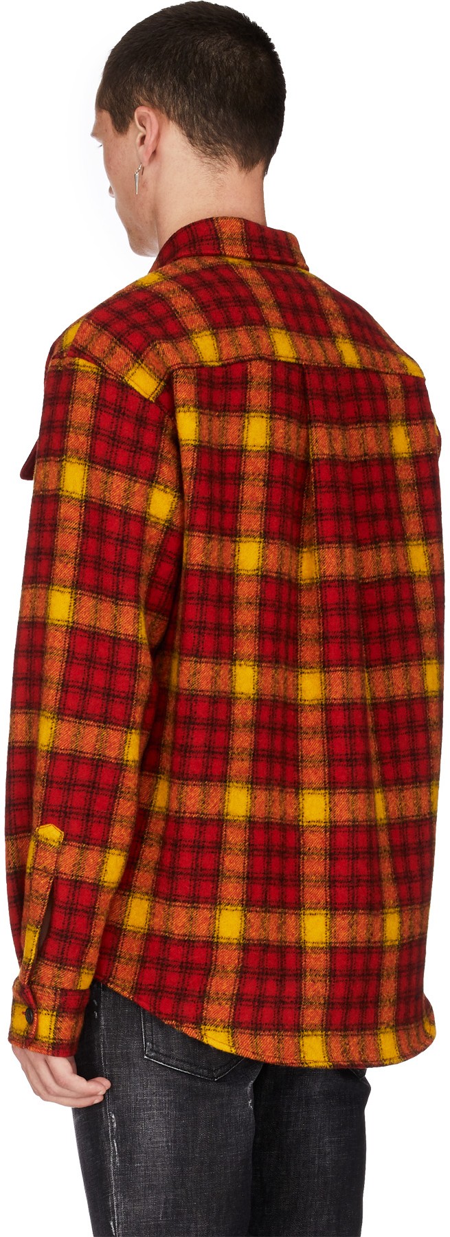 Dsquared2: Multicolor Check Wool Military Shirt - 3