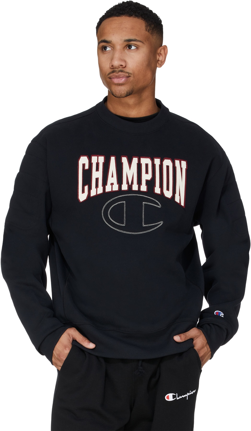 Champion: Noir Pull Reverse Weave Quilted  Noir - 3