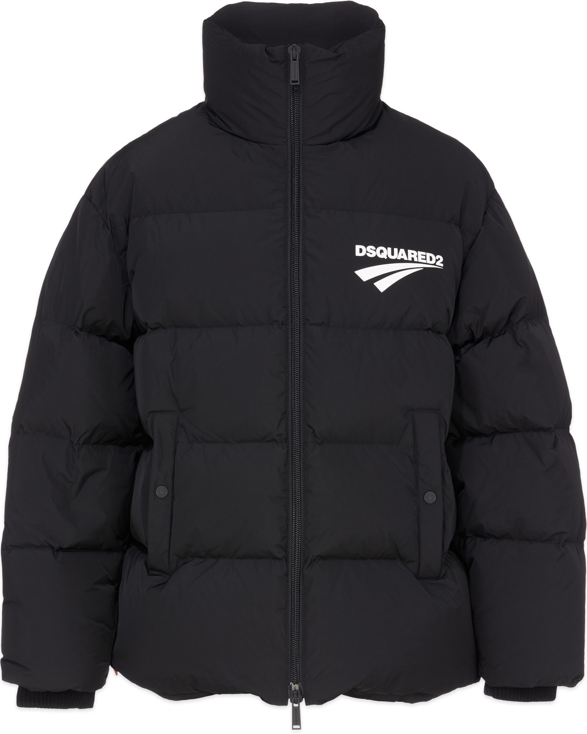 Dsquared2: Black Flash Logo Puffer Jacket - 1