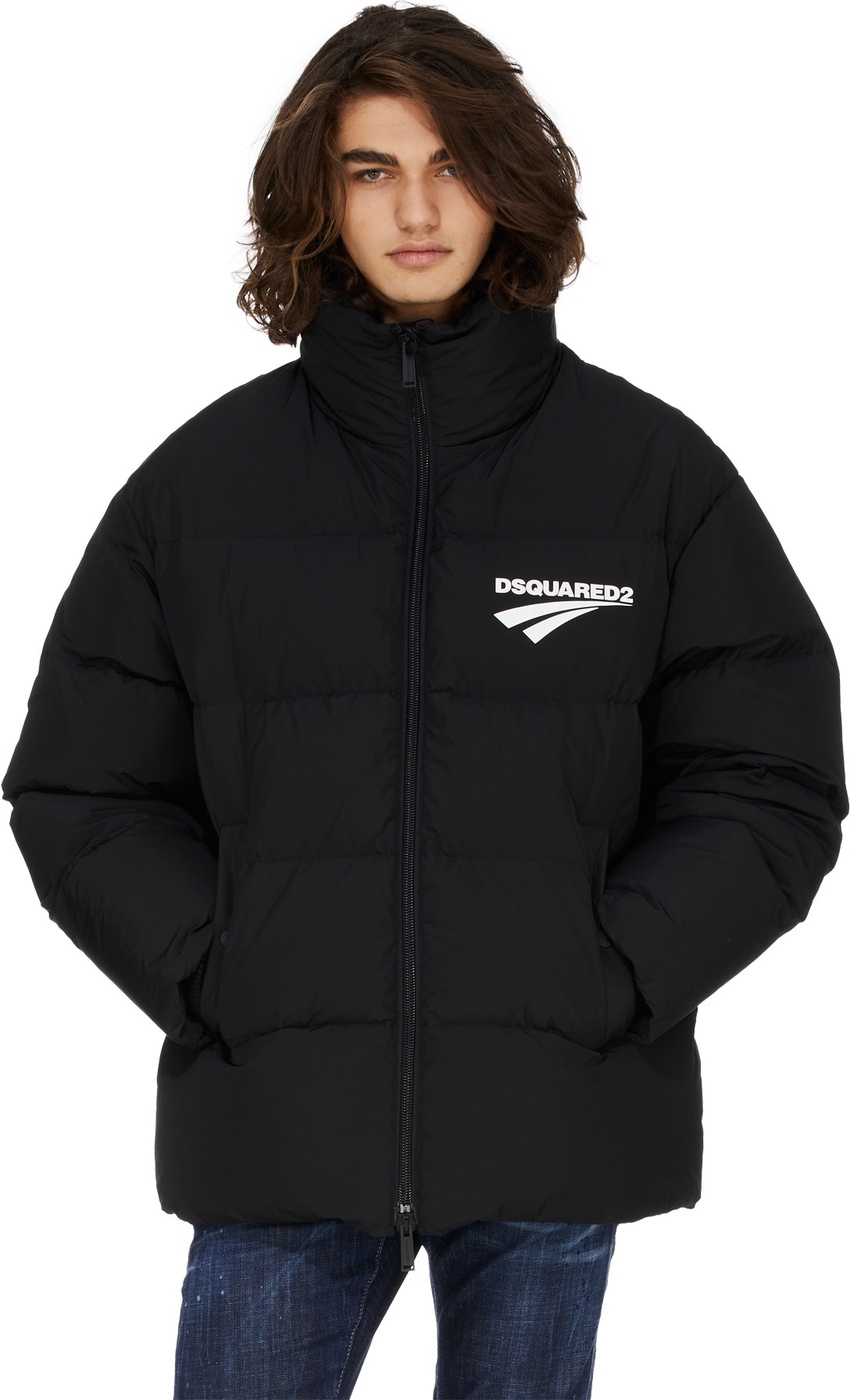 Dsquared2: Black Flash Logo Puffer Jacket - 4